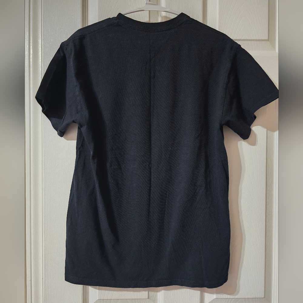Forensics & Flowers True Crime Club Relaxed Fit Black Graphic Tee, Unisex, EUC! - Picture 5 of 7